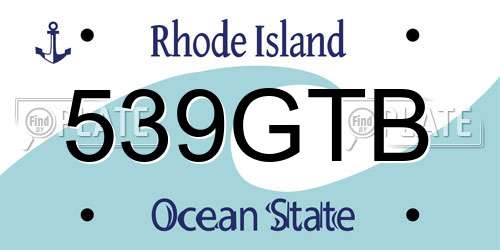 539GTB Rhode Island License Plate