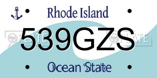 539GZS Rhode Island License Plate