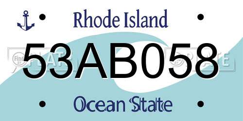 53AB058 Rhode Island License Plate