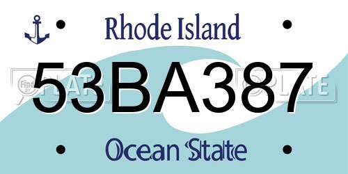 53BA387 Rhode Island License Plate