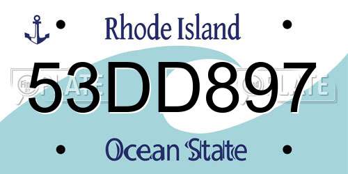 53DD897 Rhode Island License Plate