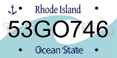 53GO746 Rhode Island License Plate