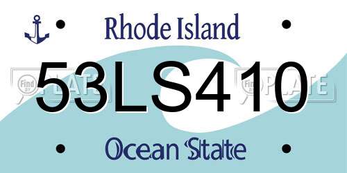 53LS410 Rhode Island License Plate