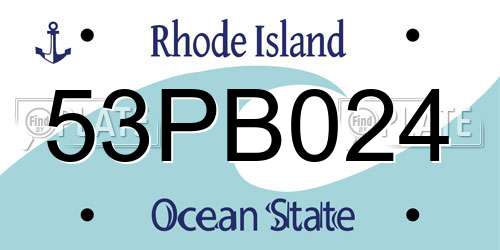 53PB024 Rhode Island License Plate