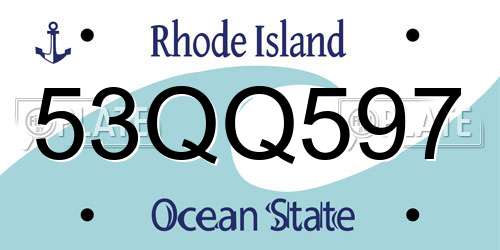 53QQ597 Rhode Island License Plate