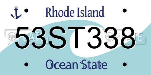 53ST338 Rhode Island License Plate