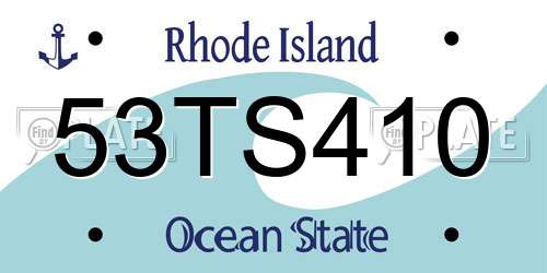 53TS410 Rhode Island License Plate
