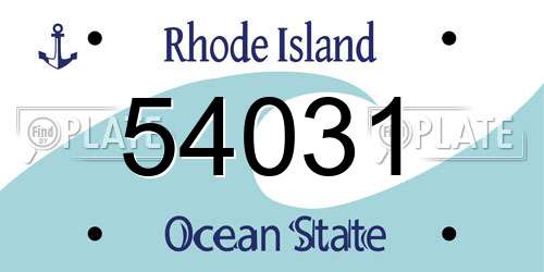 54031 Rhode Island License Plate