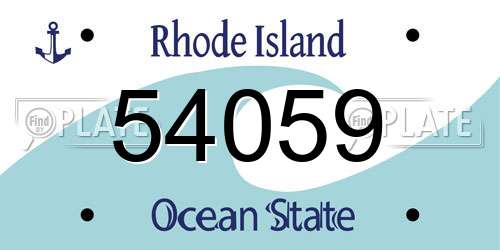 54059 Rhode Island License Plate