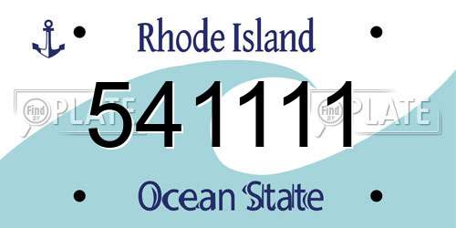 541111 Rhode Island License Plate