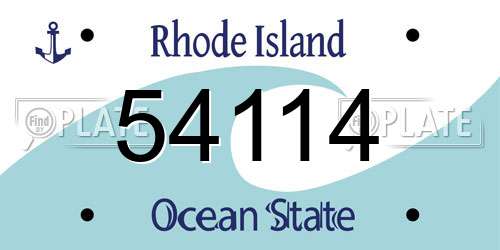 54114 Rhode Island License Plate