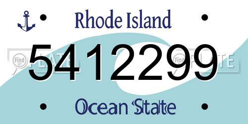 5412299 Rhode Island License Plate