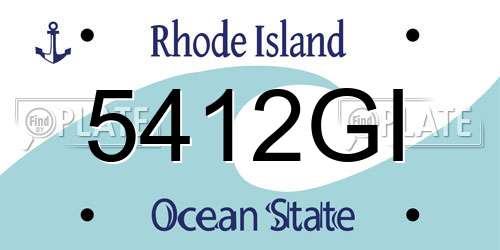 5412GI Rhode Island License Plate