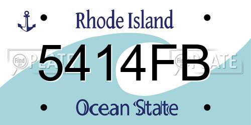 5414FB Rhode Island License Plate