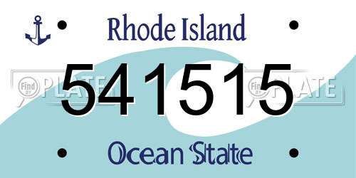 541515 Rhode Island License Plate