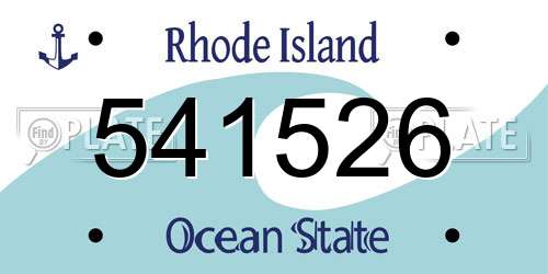 541526 Rhode Island License Plate