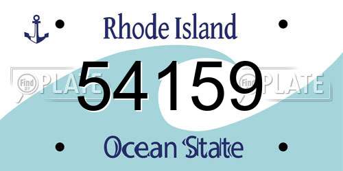 54159 Rhode Island License Plate