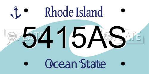 5415AS Rhode Island License Plate