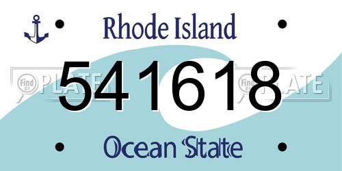 541618 Rhode Island License Plate