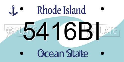 5416BI Rhode Island License Plate