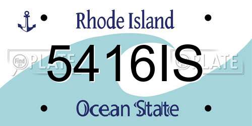 5416IS Rhode Island License Plate