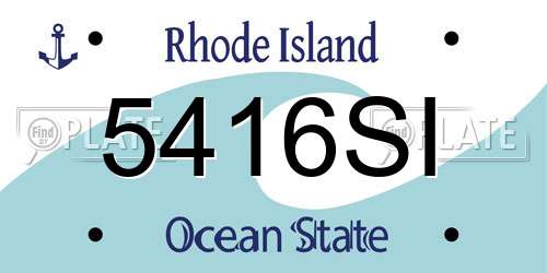 5416SI Rhode Island License Plate