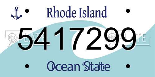 5417299 Rhode Island License Plate