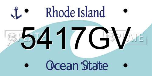 5417GV Rhode Island License Plate