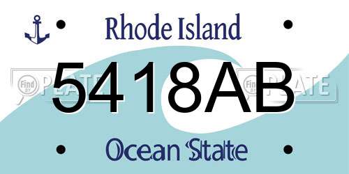 5418AB Rhode Island License Plate