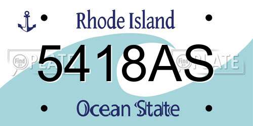 5418AS Rhode Island License Plate