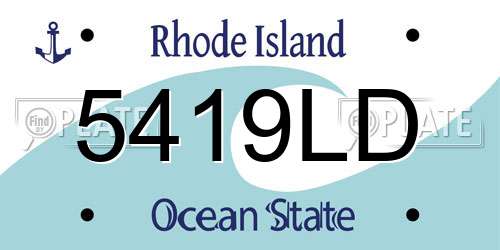 5419LD Rhode Island License Plate