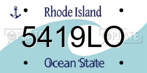 5419LO Rhode Island License Plate