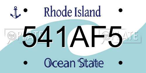 541AF5 Rhode Island License Plate