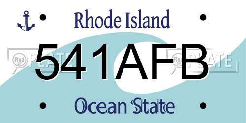 541AFB Rhode Island License Plate