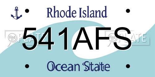 541AFS Rhode Island License Plate