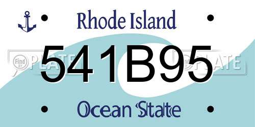 541B95 Rhode Island License Plate
