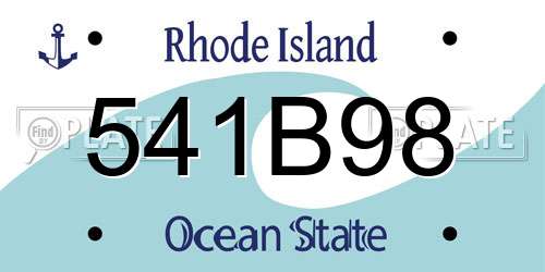 541B98 Rhode Island License Plate