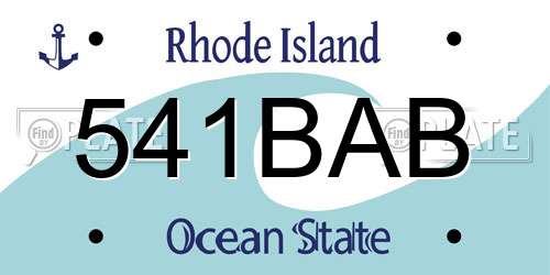 541BAB Rhode Island License Plate