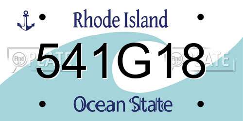 541G18 Rhode Island License Plate