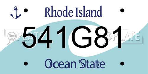 541G81 Rhode Island License Plate