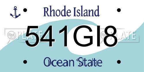 541GI8 Rhode Island License Plate