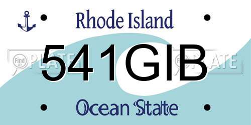 541GIB Rhode Island License Plate