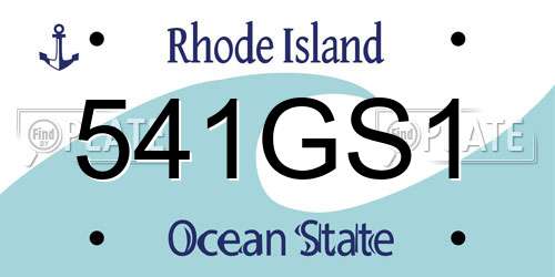 541GS1 Rhode Island License Plate