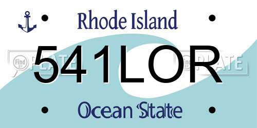 541LOR Rhode Island License Plate