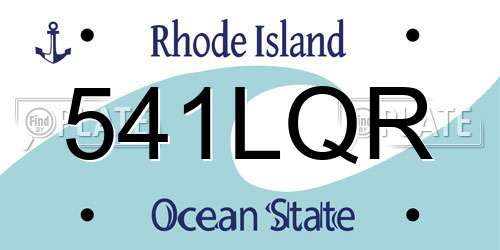 541LQR Rhode Island License Plate