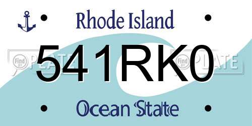 541RK0 Rhode Island License Plate