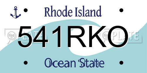 541RKO Rhode Island License Plate