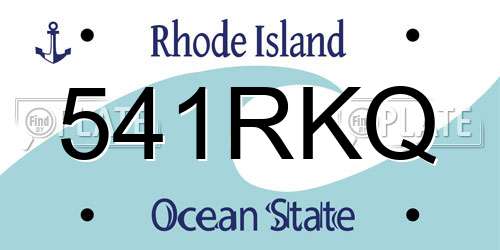 541RKQ Rhode Island License Plate