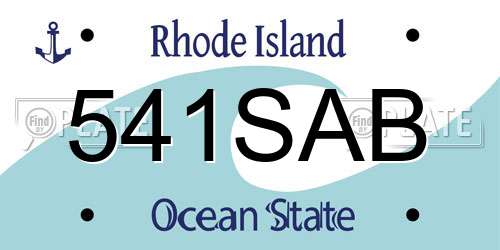 541SAB Rhode Island License Plate