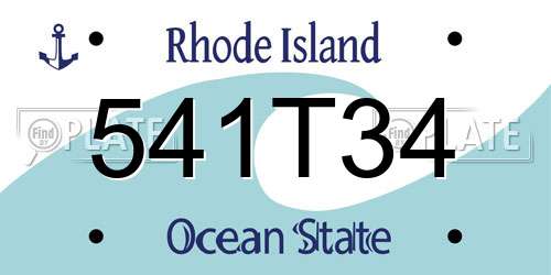 541T34 Rhode Island License Plate